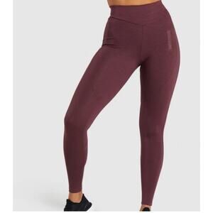 EUC Gymshark Women's Winterberry Lustre Legging Small Stretch Gym Yoga Workout